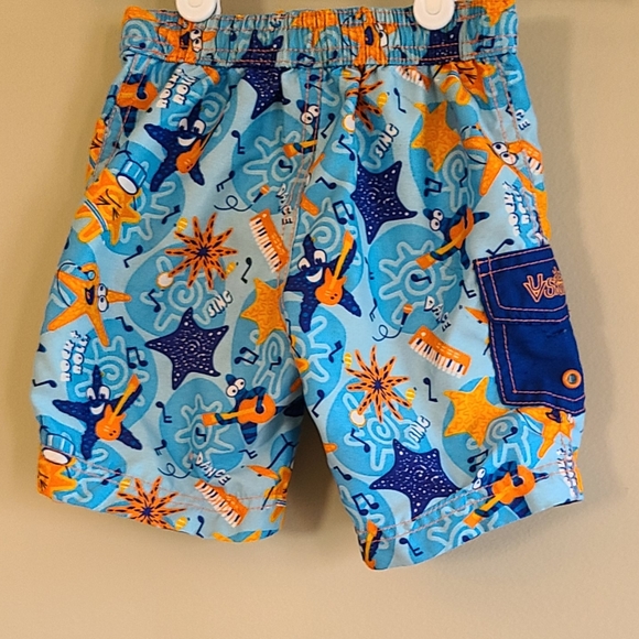 UV Skinz blue and orange mesh lined swim trunks - Picture 2 of 3